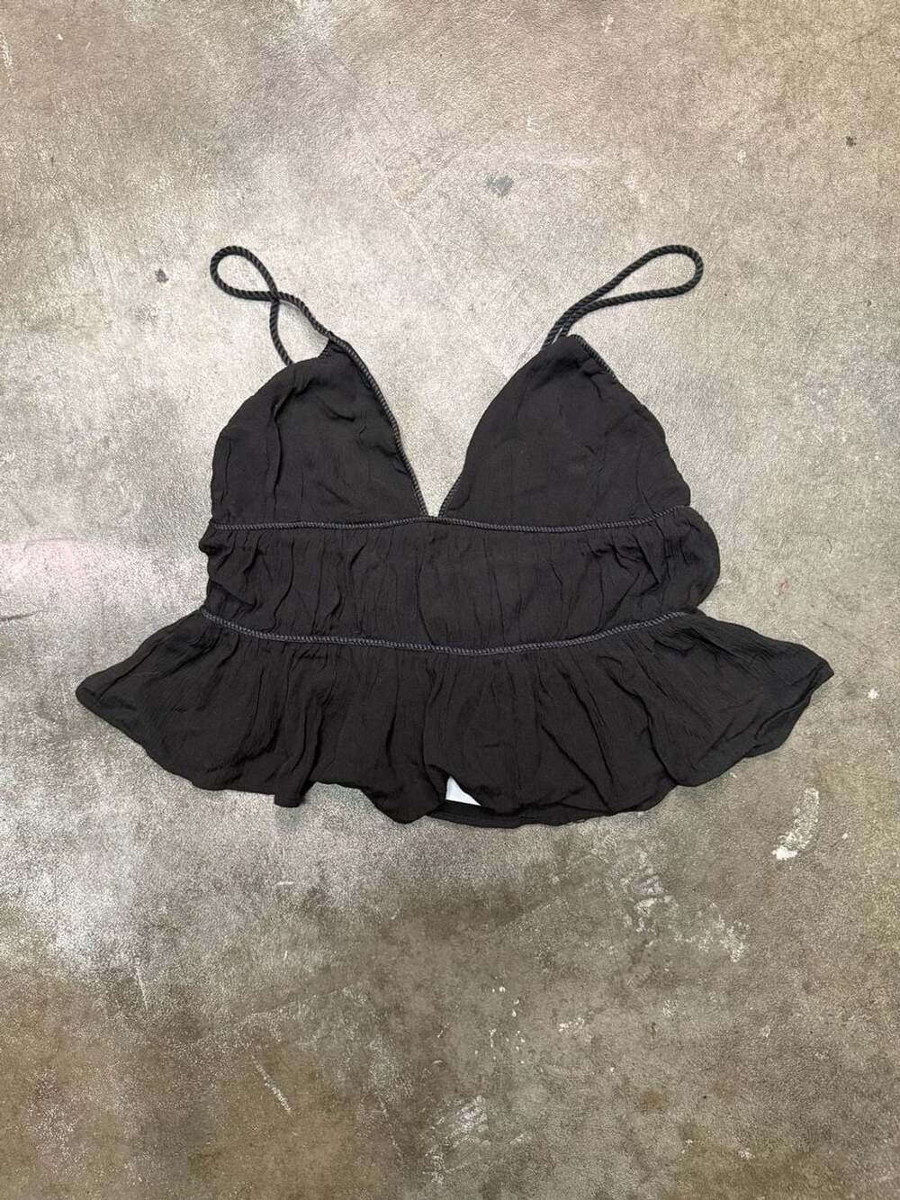 Divided H&M Black Peplum Cami Top Size S